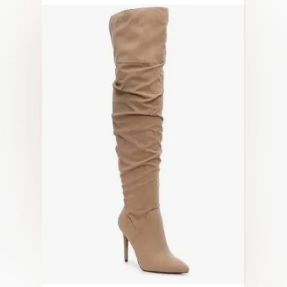Jessica Simpson Tan Over-the-Knee Boots with Sleek Silhouette